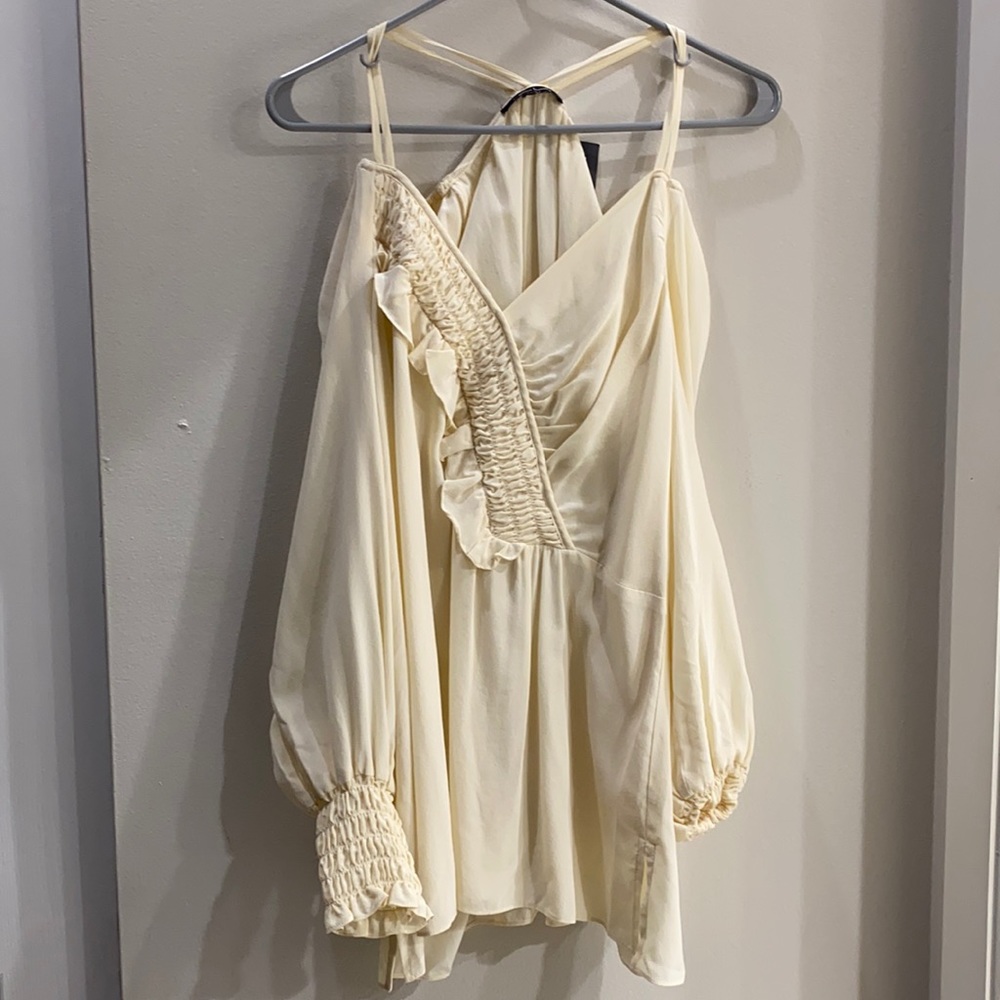 Cream Ruffle Blouse